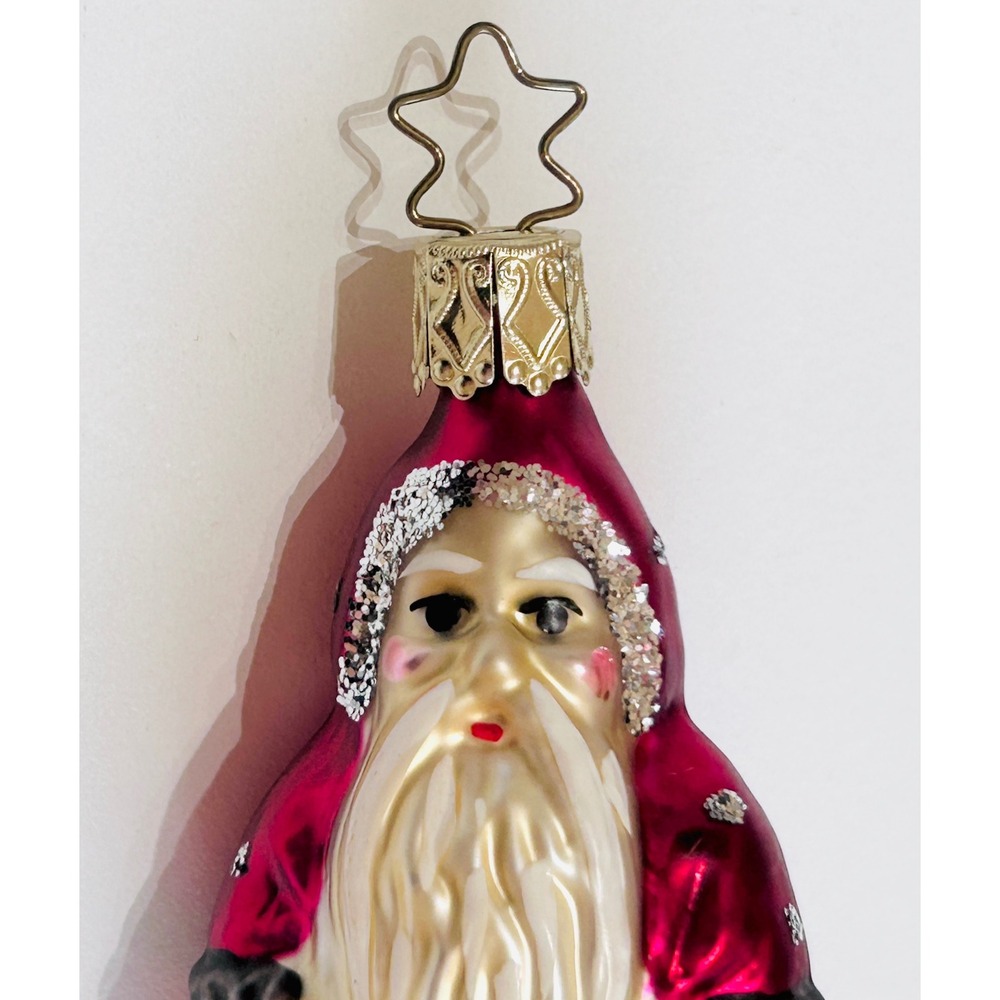 Inge-Glas Santa Ornaments Mouth Blown Hand Painted Glass Traditional Christmas - Picture 2 of 6